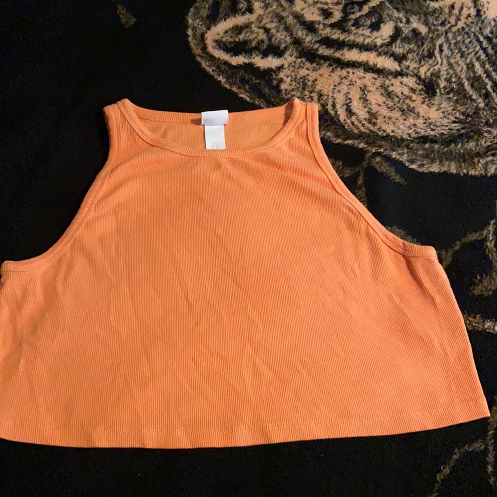 Womens orange crop tank top
